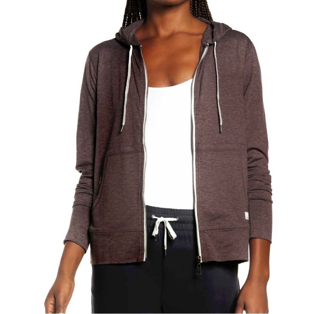 Vuori Purple Halo Performance Zip Front Hoodie Smoke Plum Heather Size XS - Picture 5 of 11